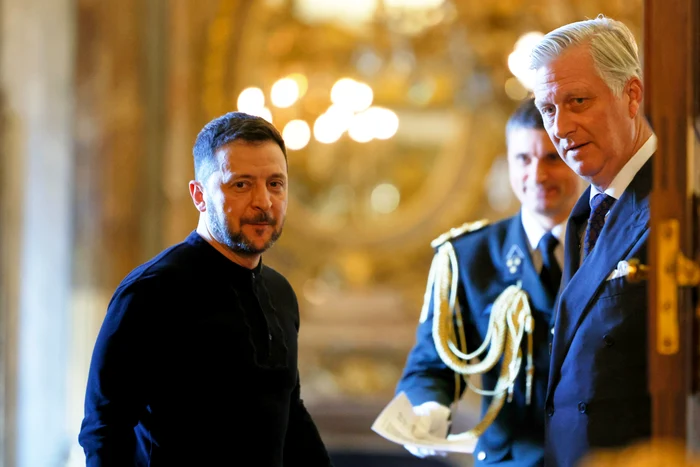 Volodimir Zelenski alături de Regele Philippe al Belgiei FOTO EPA-EFE