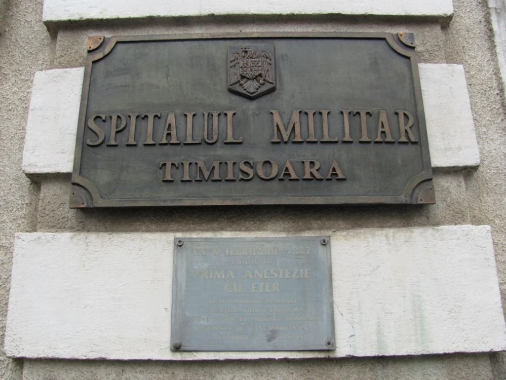 La Spitalul Militar din Timişoara s-a efectuat şi prima anestezie cu eter de pe actualul teritoriu din România