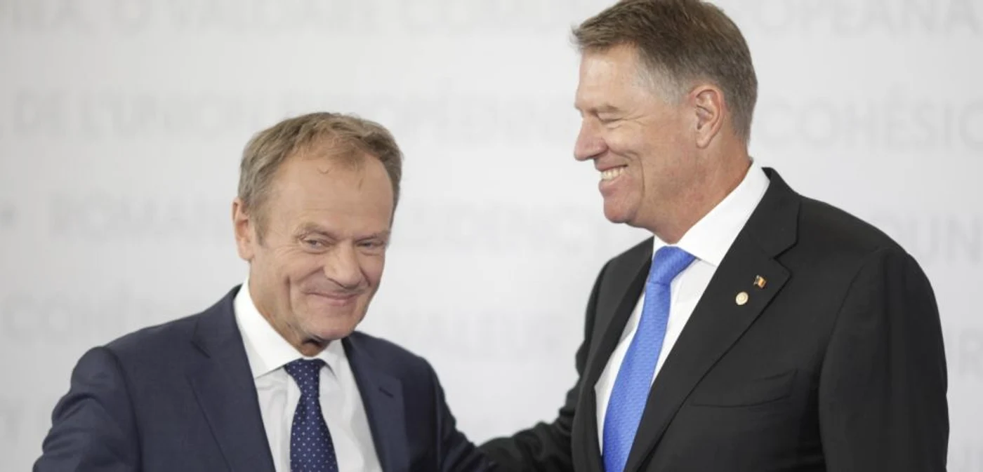 Donald Tusk şi Klaus Iohannis, la Summitul de la Sibiu FOTO Inquam Photos / Octav Ganea / 9 mai 2019
