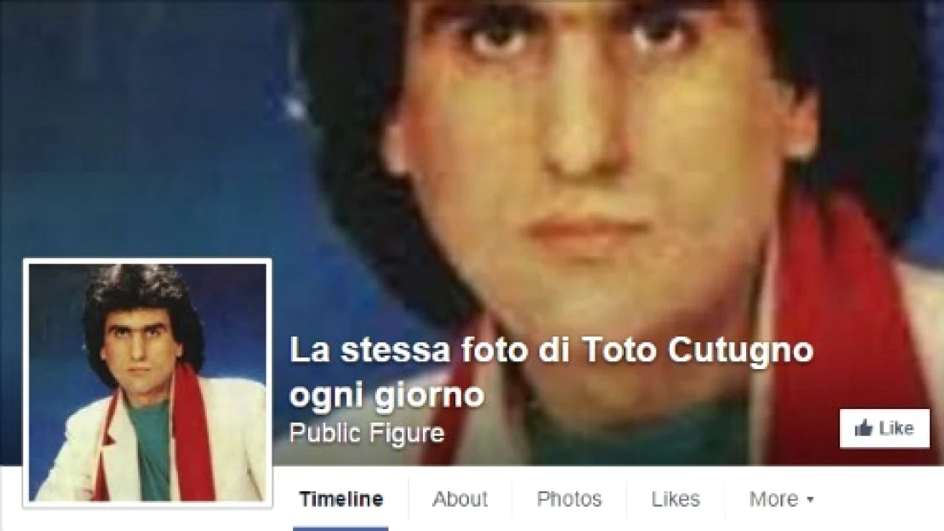Pagina de Facebook ciudată a lui Toto Cutugno are un succes inexplicabilFoto: Captură Facebook