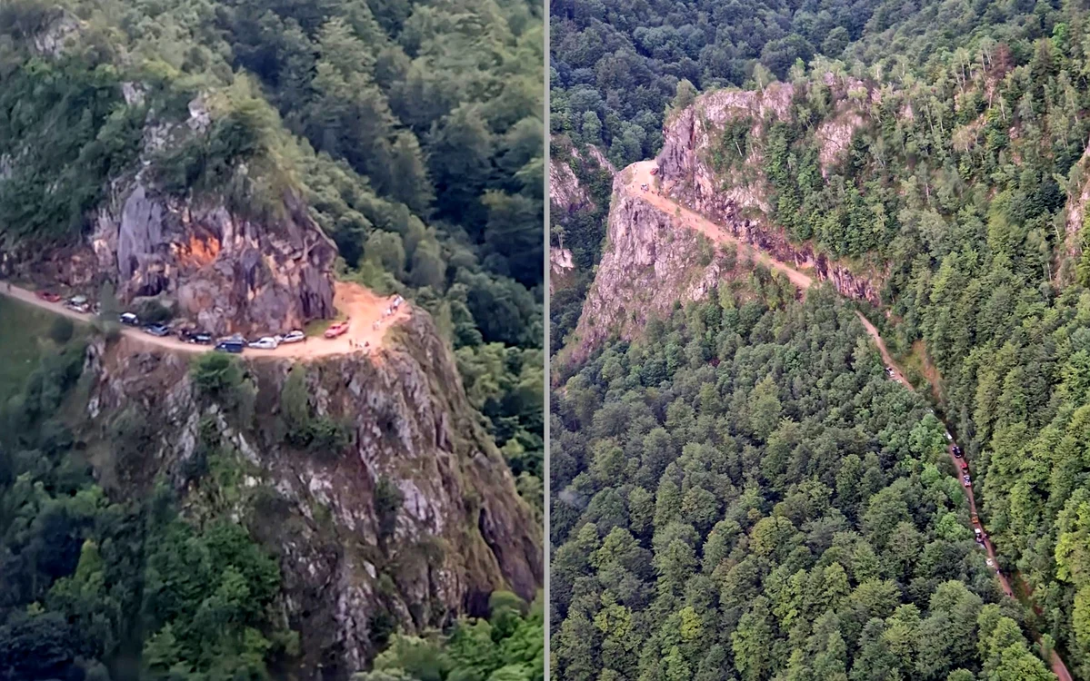 Turiști blocați pe DN 66 A. FOTO: ISU Hunedoara