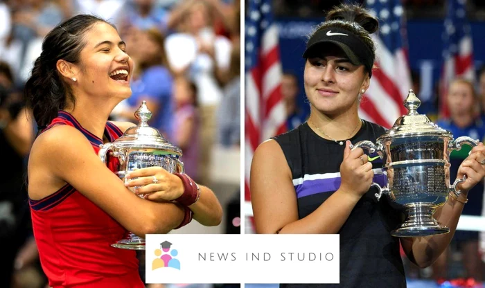 Răducanu (stânga) a câştigat US Open în 2021, iar Andreescu a luat trofeul, la New York, în 2019