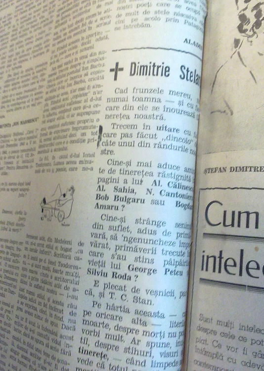 Ziarul Universul Literar anunta moartea lui Dimitrie Stelaru