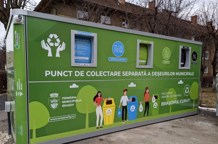 Ecoinsulă pentru colectarea selectivă a deșeurilor FOTO Primăria Brașov