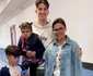 Andreea Popescu care a fost însoțită la vot de cei trei copii ai ei, dar și de soțul ei, dansatorul profesionit Rareș Cojoc