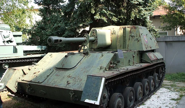 Autotun SU-76 expus la Muzeul Militar Național  „Regele Ferdinand” din București (© Mircea87 / Wikimedia Commons)