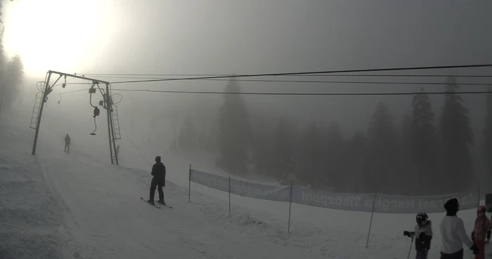 Imagine live din stațiunea Harghita Mădăraș / foto: Captură freecam.ro
