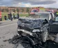 Accident cu blocarea traficului pe DN1 în zona Cristian - Sibiu şi patru victime Foto ISU Sibiu