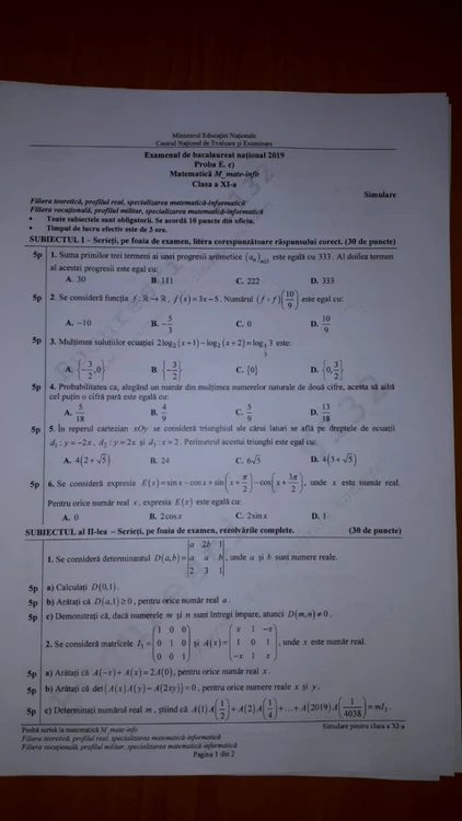 subiecte mate clasa 11