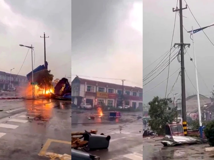 Tornada în estul Chinei  FOTO Captura video Twitter Reuters 