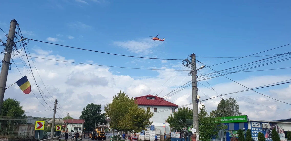 Inundații în localitatea Pechea, din județul Galați Foto: ISU Galați 