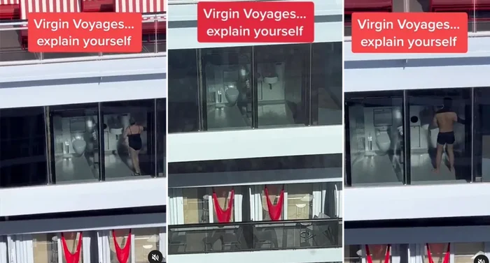 Băi cu geamuri transparente / Foto: Instagram / Cruise Blog