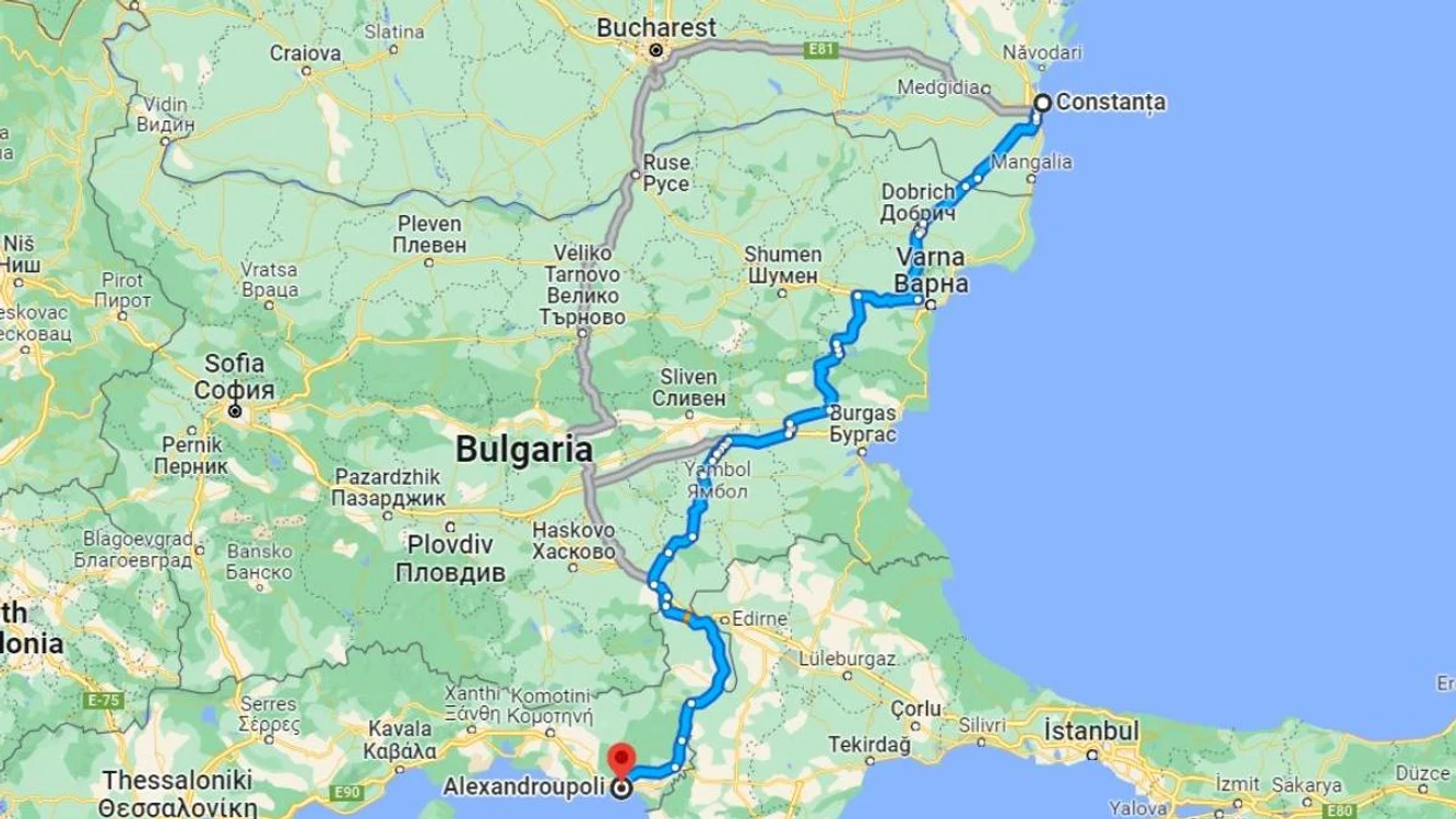 România, Grecia și Bulgaria, implicate în proiect. FOTO Google Maps