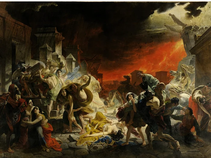 „Ultima zi a orașului Pompeii” - Pictură de Karl Brullov, 1830-1833/FOTO: Wikipedia