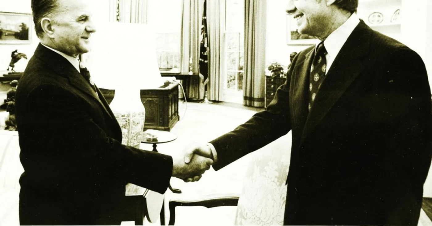 George Macovescu si Jimmy Carter FOTO Colectia George Macovescu