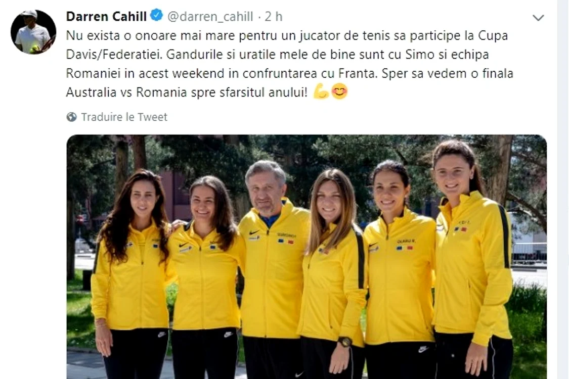 
    Darren Cahill a încurajat-o pe Simona HalepFoto: Twitter / Darren Cahill  