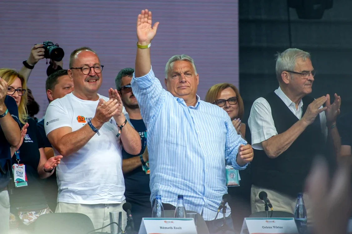Viktor Orban la una dintre edițiile precedente ale Universității de Vară . FOTO Inquam Photos