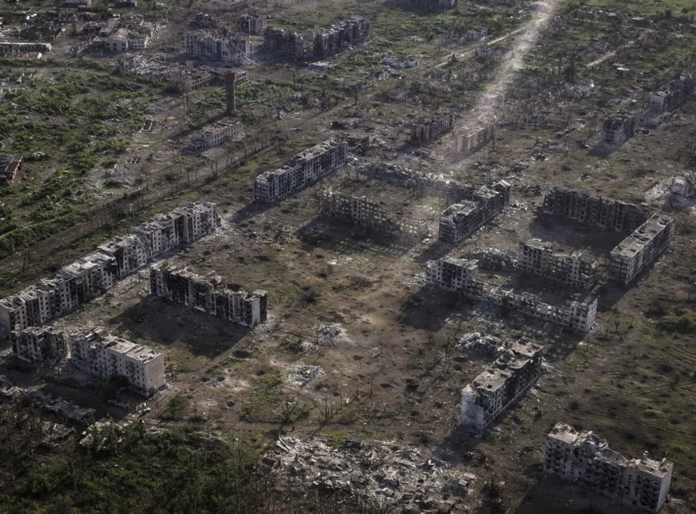 Orașul estic Ceasiv Iar după bombardamentele rusești FOTO EPA-EFE