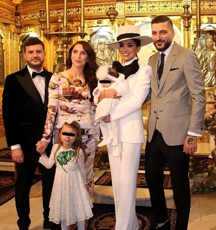 Adelina Pestrițu și Virgil Șteblea, alături de nașii Zenaidei, Aura și Daniel Rafte