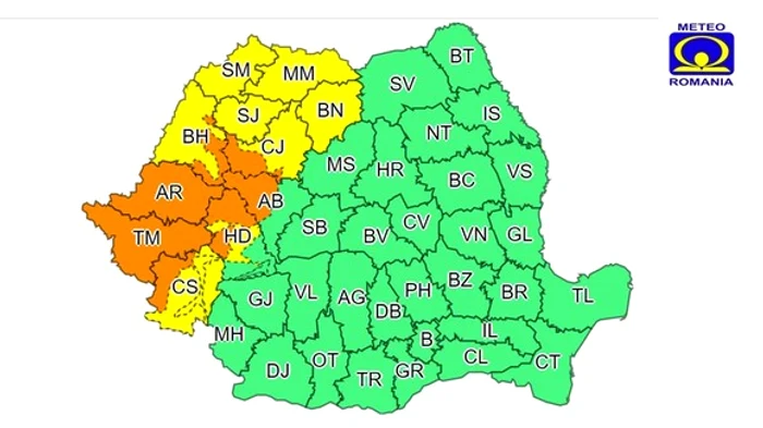 
    Ploile vor aduce până la 60 de litri de apă pe metru pătratSursa foto: ANM  