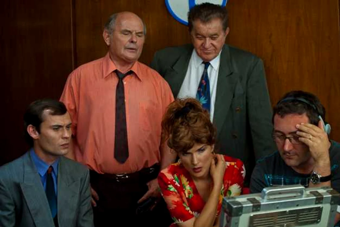 La filmările pentru comedia "Despre oameni şi melci". Foto: Libra Film