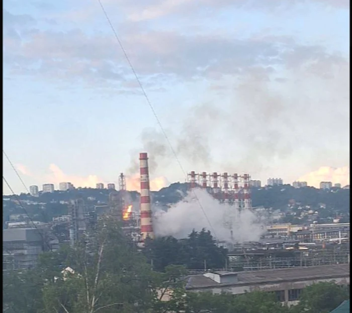 Atac ucrainean cu drone asupra rafinărei Tuapse din Krasnodar FOTO Captură FOTO via X/NOELREPORTS