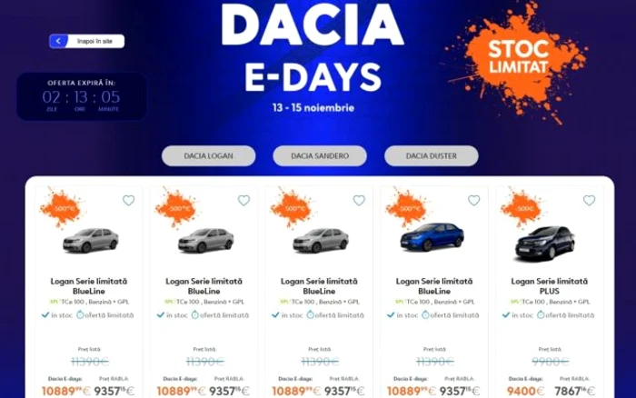 dacia black friday