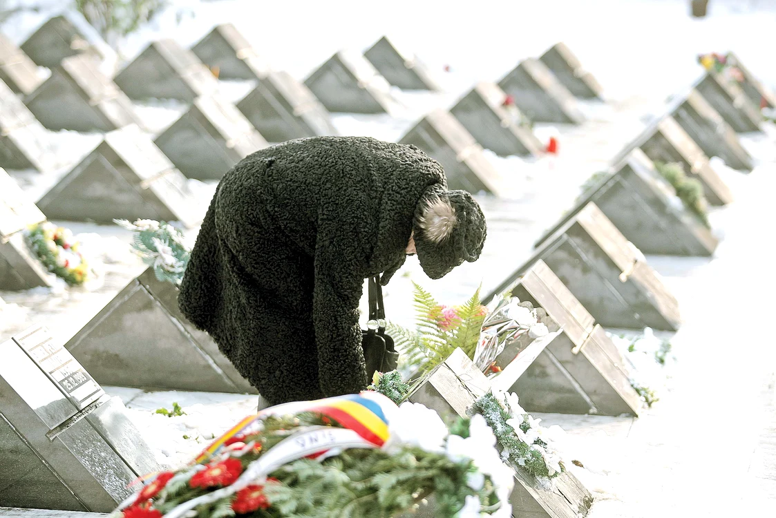 O mamă îndurerată, în  Cimitirul Eroilor  din Timişoara