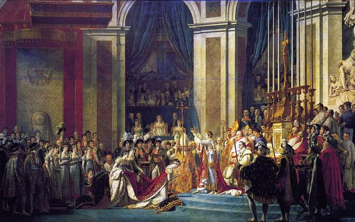 Coronation of Emperor Napoleon I and Coronation of Empress Josephine in Notre Dame Cathedral of Paris December 2 1804 by Jacques-Louis David and Georges Rouget