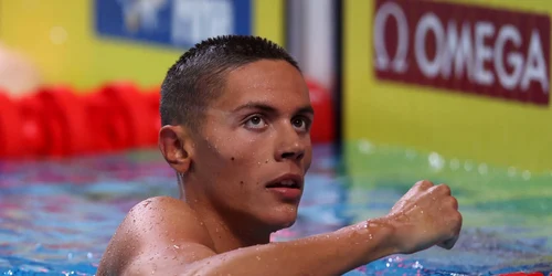 David Popovici locul 1 la Campionatele Mondiale de Natatie de la Budapesta în proba de 200 m liber 20 iunie 2022 campion mondial inot FOTO Getty Images