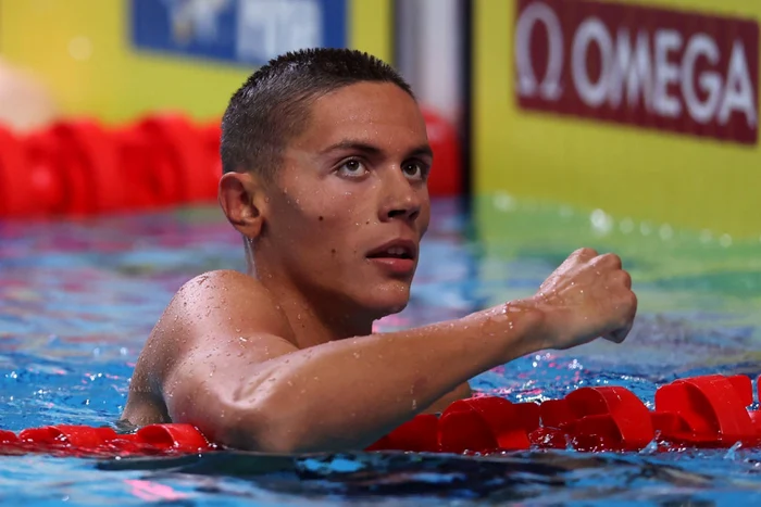 David Popovici locul 1 la Campionatele Mondiale de Natatie de la Budapesta în proba de 200 m liber 20 iunie 2022 campion mondial inot FOTO Getty Images