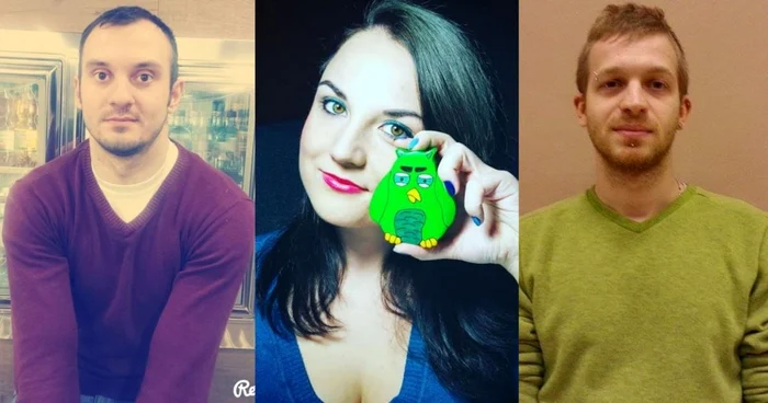 Flavius, Emilia şi Dan, trei dintre tinerii care militează pentru exprimarea corectă în limba română FOTO: Mădălin Sofronie