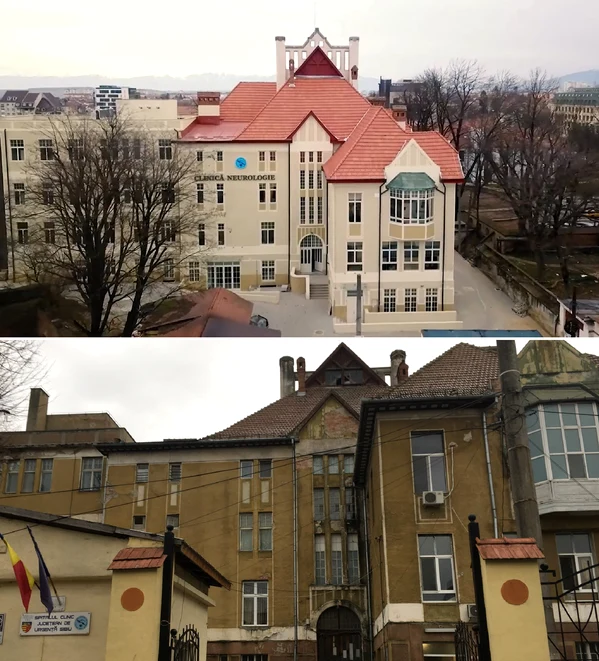 Clinica de Neurologie a Spitalului Județean de Urgență Sibiu înainte și după reabilitare Foto DMS