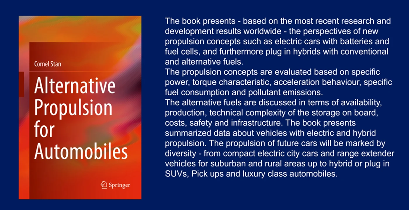 Cornel Stan : Alternative Propulsion for Automobiles, Springer Edition, în limba engleză