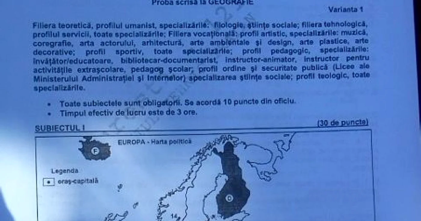 Subiecte BAC Geografie