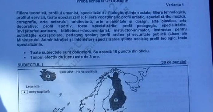 Subiecte BAC Geografie