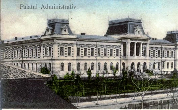 Palatul Administrativ, în vremurile bune. Vedere scrisă pe 7 septembrie 1908 FOTO Facebook/Nicolae Ţiripan