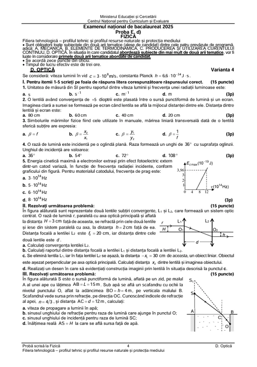 Bacalaureat 2025 - sesiunea de toamnă. Elevii au susținut proba la alegere a profilului. Subiecte și bareme de corectare 27 image