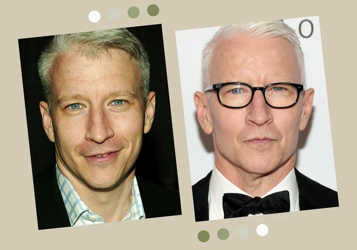 Anderson Cooper, în tinerete (în stânga) și în prezent (în dreapta) / fotografii: Getty Images.