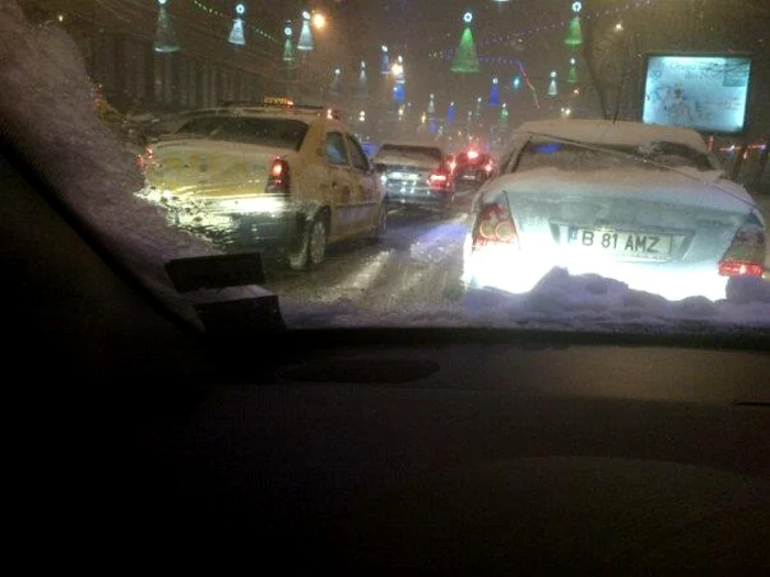 Iarna a îngreunat traficul FOTO Facebook