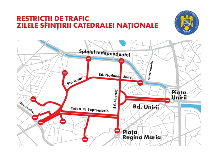 Restricțiile rutiere pentru sfințirea Catedralei Nationale