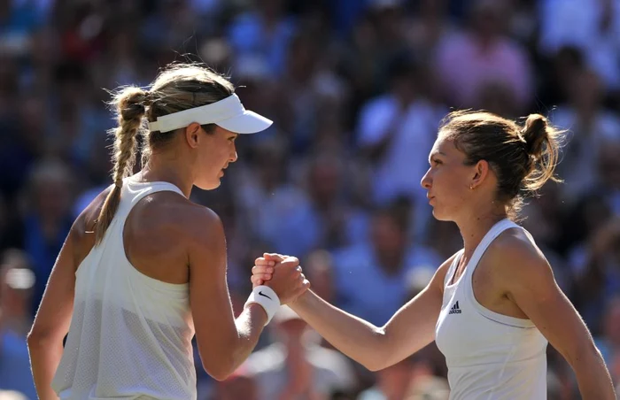 Eugenie Bouchard şi Simona Halep FOTO AFP