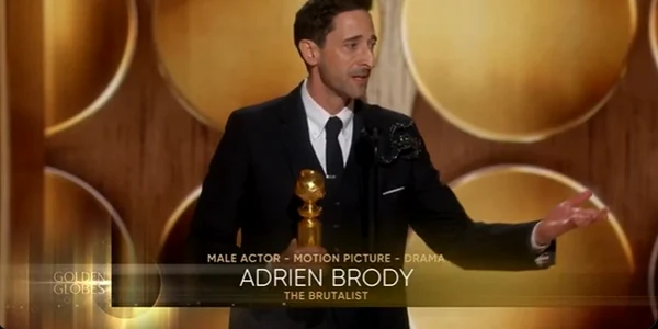 Adrien Brody    Cel mai bun actor într un film – dramă (The Brutalist) Foto Captură Video jpg