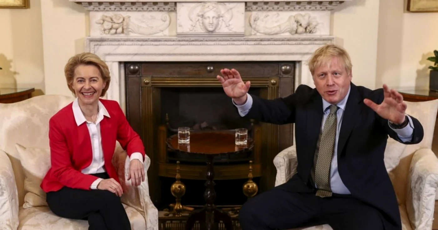 Şefa Comisiei Europene, Ursula von der Leyan şi premierul Marii Britanii, Boris Johnson