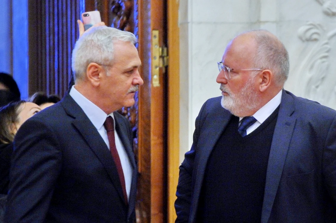 Liviu Dragnea şi Frans Timmermans MARIAN ILIE / MEDIAFAX FOTO