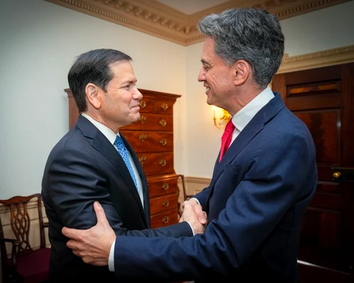 marco rubio si  noul ministru britanic de Externe, Ed Miliband, FOTO: X/@SecRubio