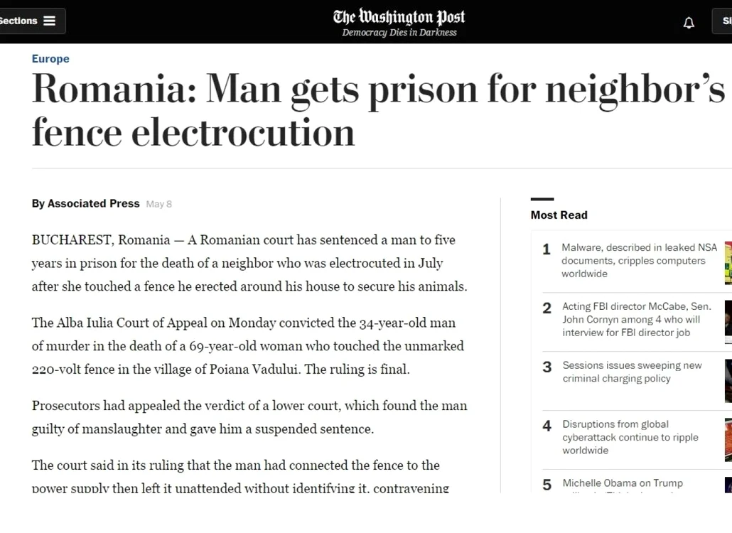 Articolul publicat în ediţia online a ziarului Washington Post