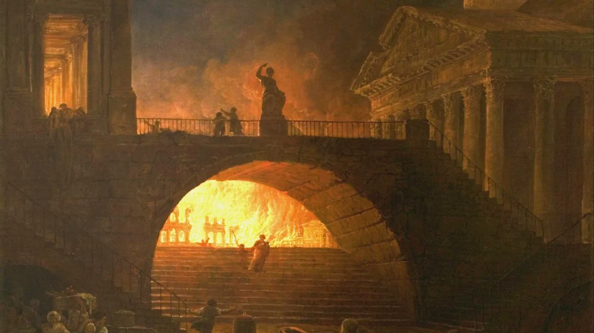 Calendar 18 iulie:  Marele incendiu din Roma, în urma căruia împăratul Nero a început persecuțiile împotriva creștinilor jpeg