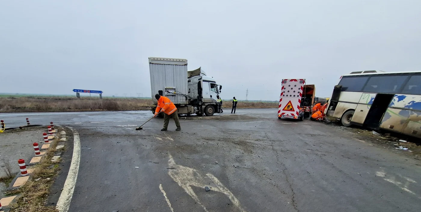 Accidentul de pe DN 69 FOTO DRDP Timișoara