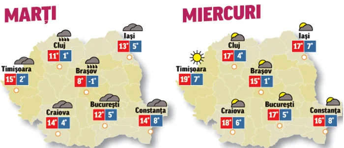 În următoarele două zile cerul va fi mai degajat și ploile se opresc